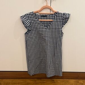 SHEIN Blue and White Gingham Mini Dress